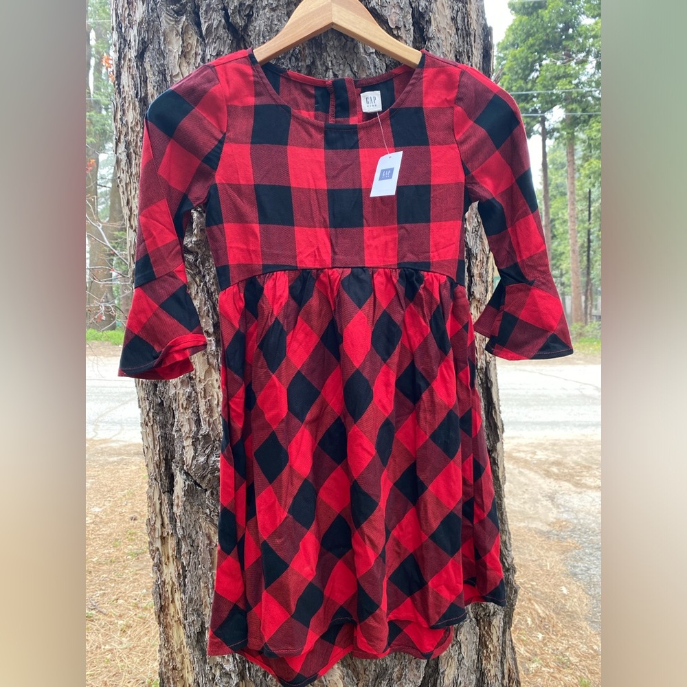 GAP Kids - Girls Red and Black Buffalo Plaid Dress